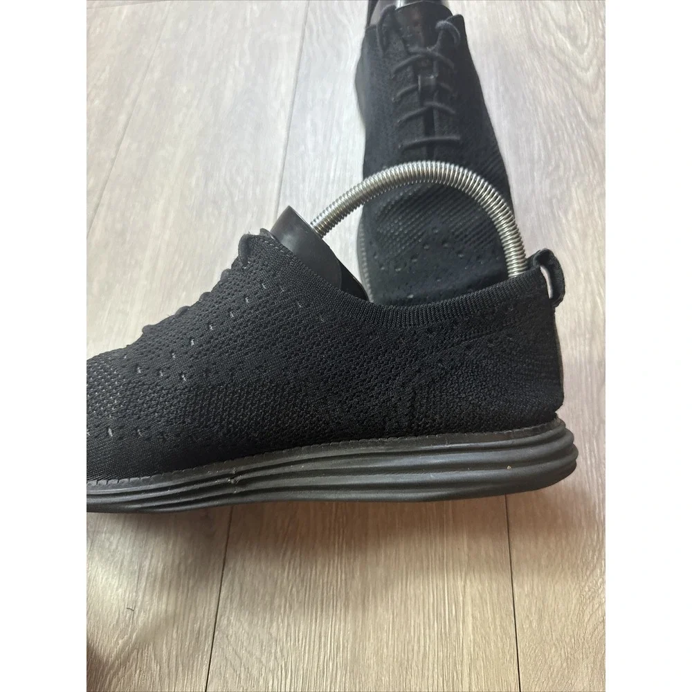 COLE HAAN 11 M Shoes Original‎ Grand Stitchlite Black Wingtip Oxfords Dress Knit